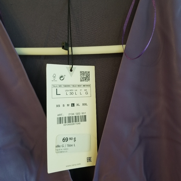 Zara Faux Leather Dress Size L - Picture 4 of 5